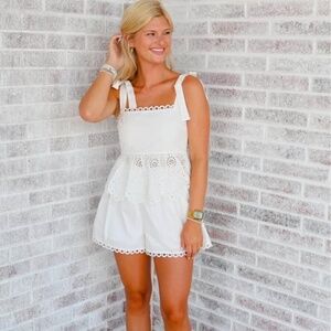 White Eyelet Lace Set